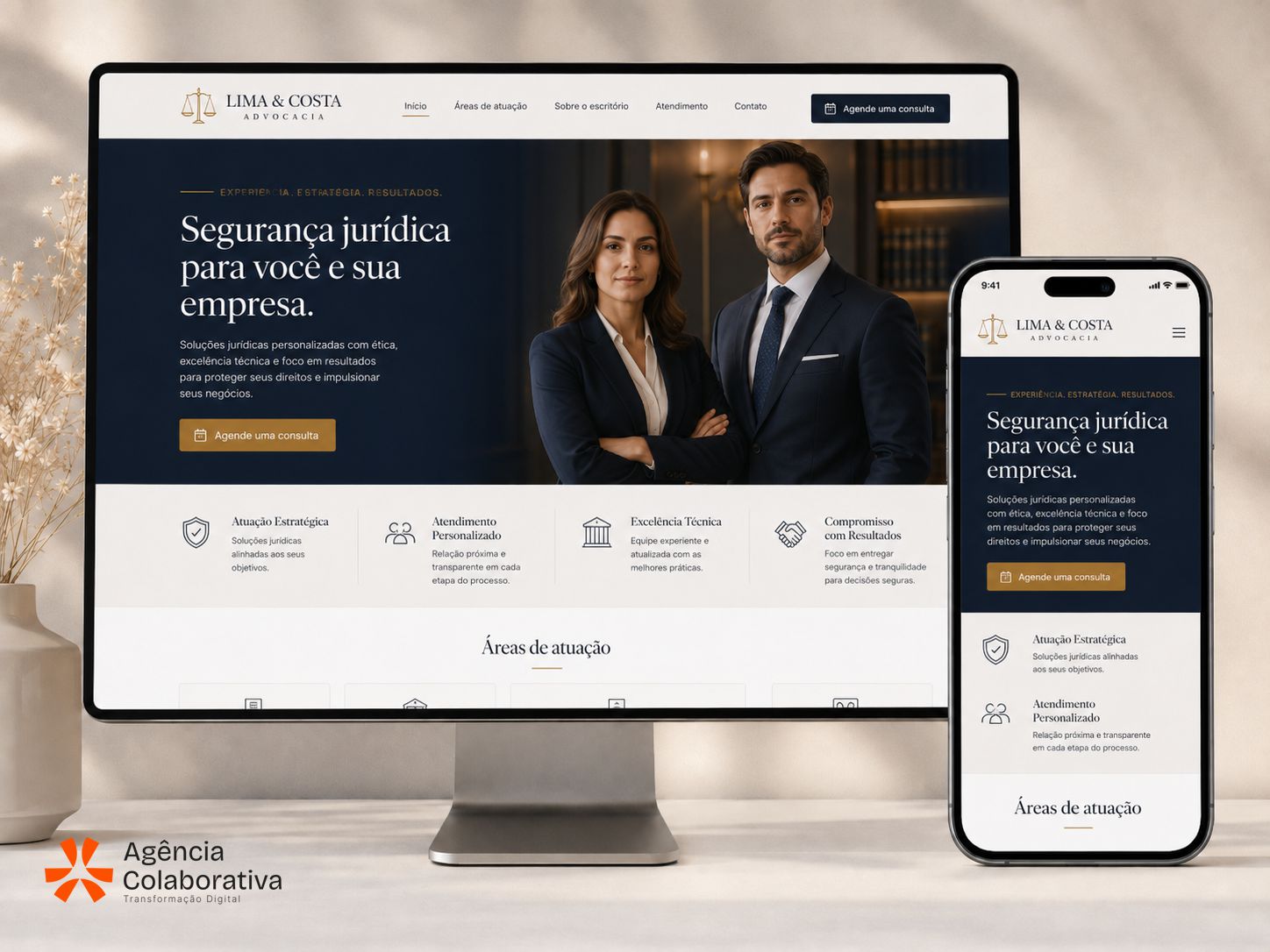Site do Lima & Costa — Advocacia — criado pela meusuper.site
